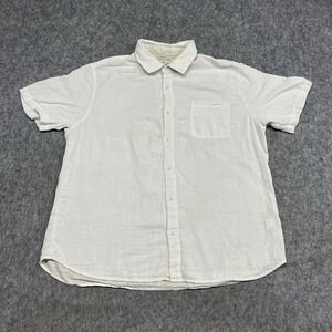 Carbon2Cobalt Shirt Mens XL White Beige Short Sleeve Double Guaze Westerlies